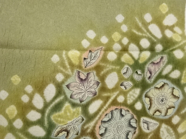  ふくれ織辻が花模様洒落袋帯